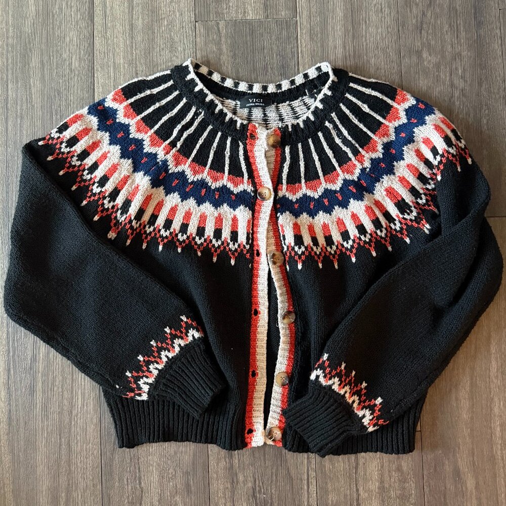 Vici Grateful Gathering Abstract Knit Cardigan